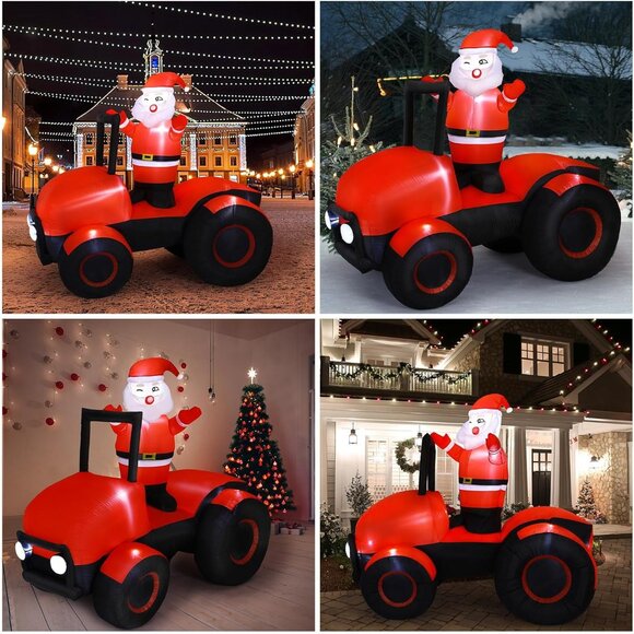 ⚡7.8FTChristmas Inflatables Red Truck Light Yard Outdoor Decorations - Picture 9 of 10
